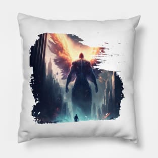 Monster with huge wings Pillow