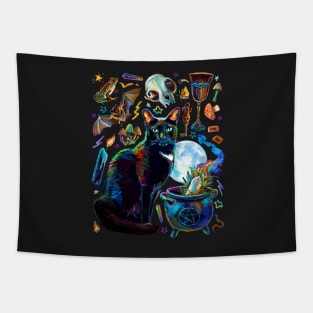 Dark Aesthetic Halloween Witch Pattern Tapestry
