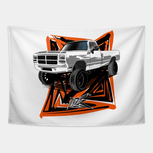 dodge first gen truck white Tapestry by naquash