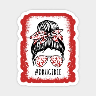 Red Ribbon Week Rainbow Awareness Anti Drug Free Magnet