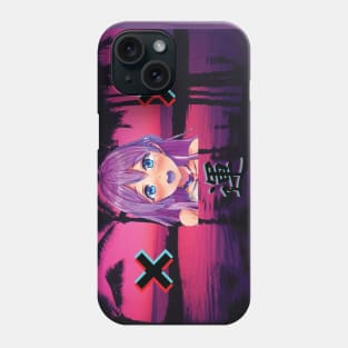 Anime Kawaii Geisha Girl in Vaporwave Aesthetic Phone Case