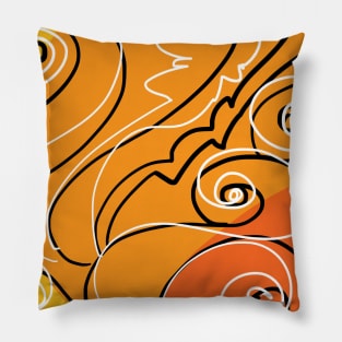 Swirls on Orange and Yellow Pillow