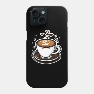 Hot coffee cup with hearts Phone Case