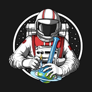 Astronaut Stoner Weed Bong T-Shirt