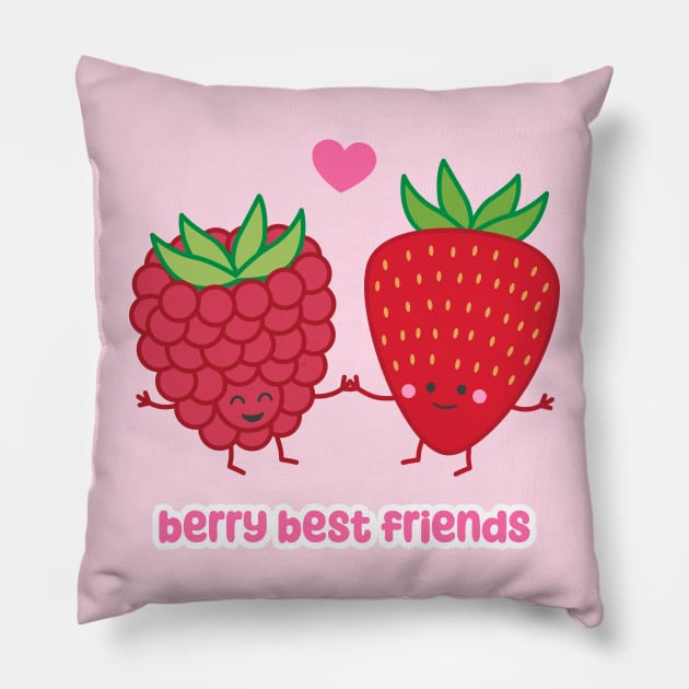 Berry Best Friends | by queenie's cards Pillow by queenie's cards