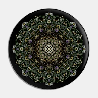 Deep Thoughts Forest-Themed Mandala Pin