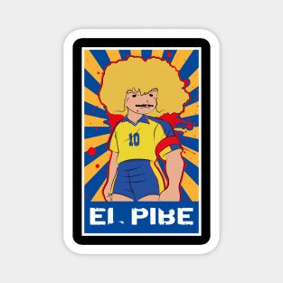 Colombian national El Pibe Valderrama Vintage Football Magnet