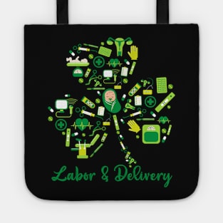 Love L&D Nurse Shamrock Stethoscope RN St Patricks Day Tote