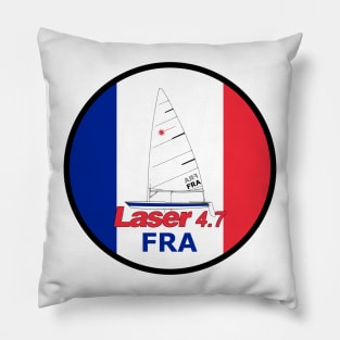 laser class sailboat on flag France Pillow