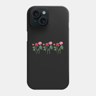 Peonies Flowers Peony Floral Red & Pink Art Work Phone Case