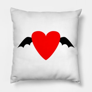 Dark Love, Batwing Heart, Bat Heart Pillow