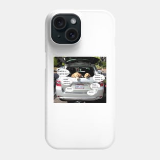 Two bored dogs with nothing to do in back of car Phone Case