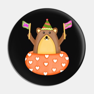 Cute groundhog with love and life flags Pin