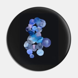 Watercolor Bubbles with black background Pin