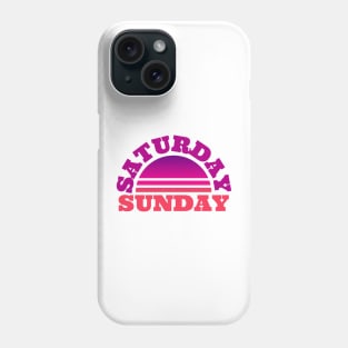 Saturday Sunday Weekend Sunset Pink and Purple shades romantic design Phone Case