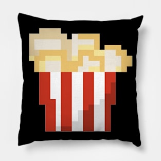 Pixel Art - popcorn black Pillow