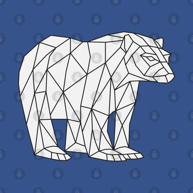 Low Poly Bear Outline on white by shaldesign