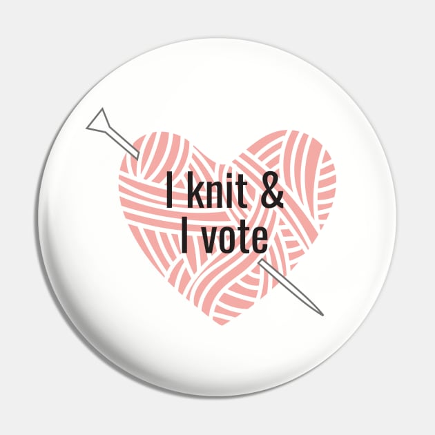 I Knit and I vote red Pin by kikarose