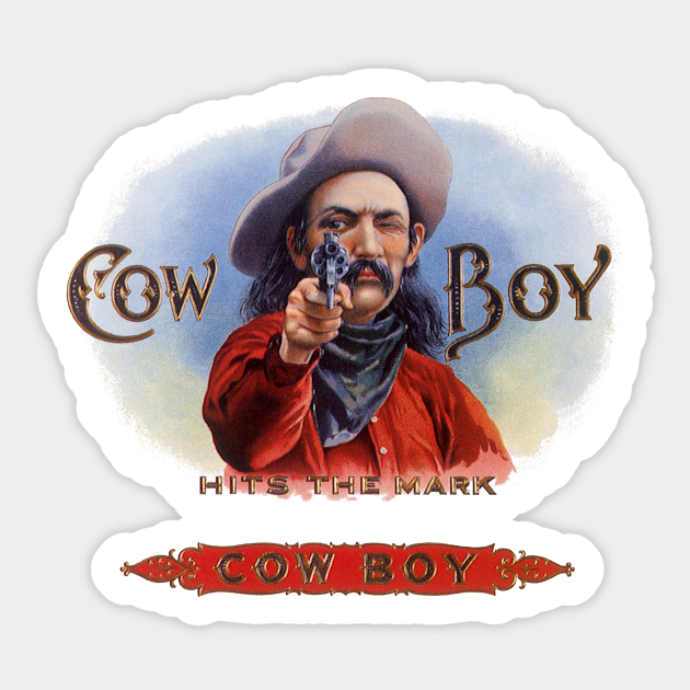 vintage cowboy cigar label art cigar label sticker teepublic