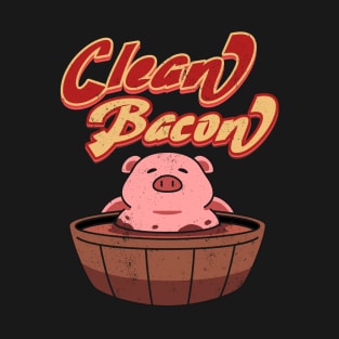 Retro Funny Pig Barbeque Smoker I Love Pigs Clean Bacon Joke T-Shirt