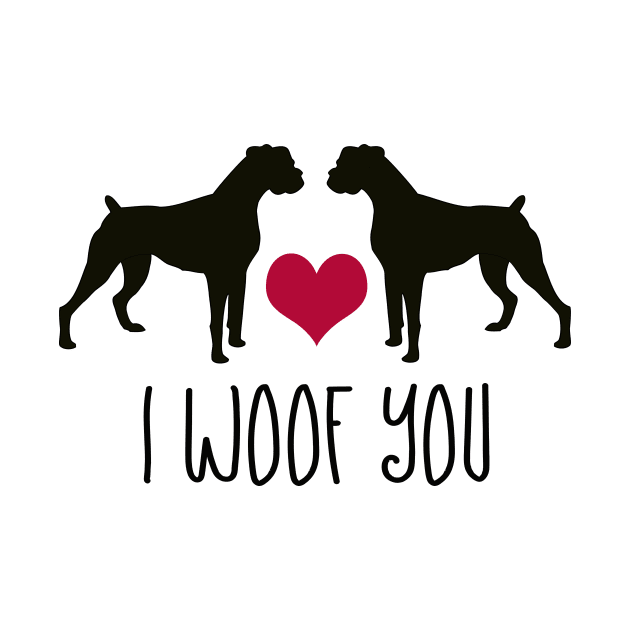 I woof You, Boxer Dog Gifts for Men and Women by 3QuartersToday