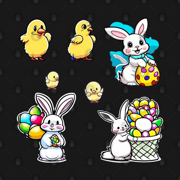 Easter Bunny Sticker Pack by Quietly Creative
