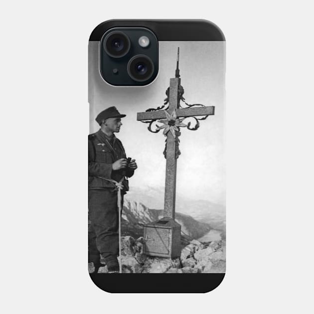 German Mountain Soldier Admiring His Land Phone Case by BlackWatch1