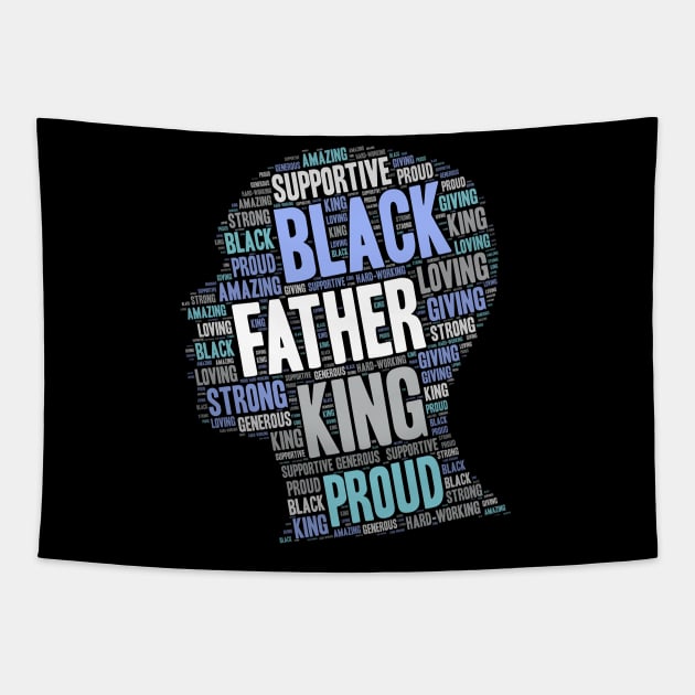 Black Man Father's Day Words in Afro Tapestry by blackartmattersshop