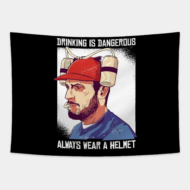 Beer Helmet Tapestry by EarlAdrian