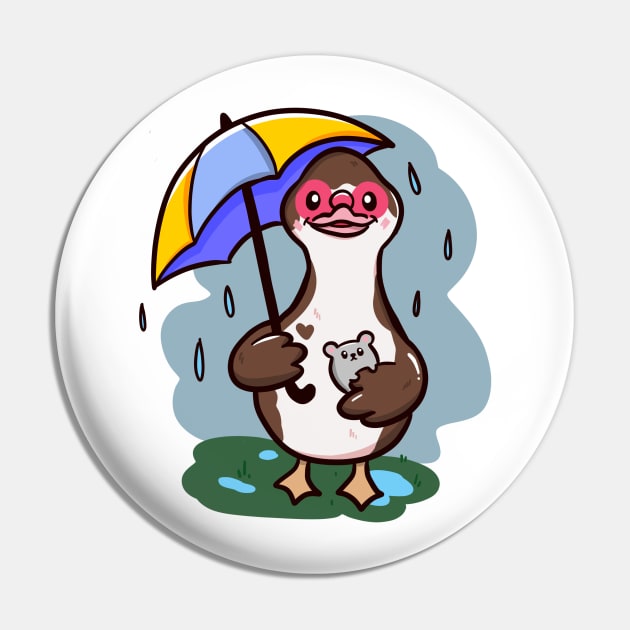 Rainy days duck Pin by Jurassic Ink