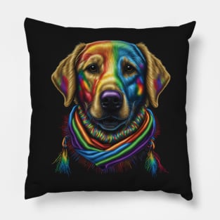 More Dogs of Color - #3 (Golden Retriever) Pillow