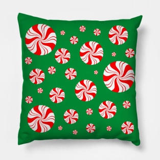 Round Peppermint Christmas Pattern Pillow