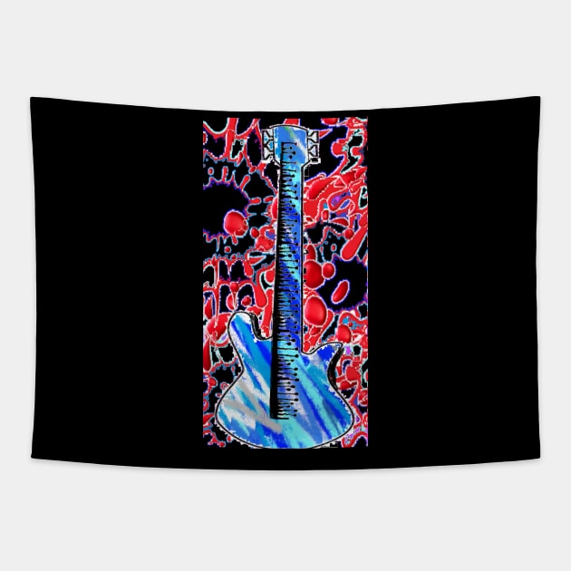 bass guitar pop art 1 Tapestry by LowEndGraphics