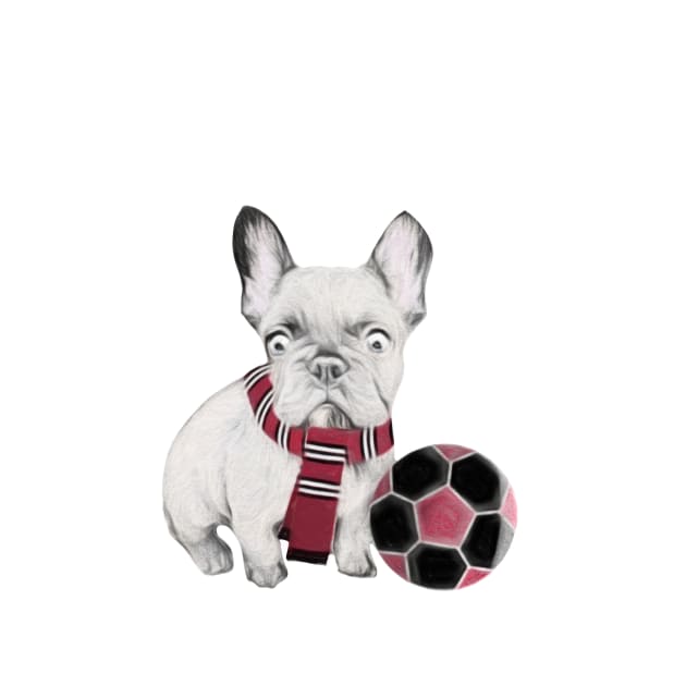 Football Supporting French Bulldog by NikkiBear67