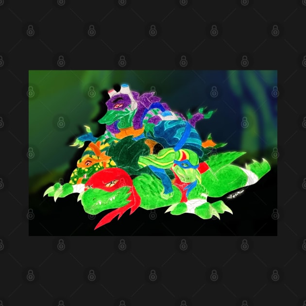 Turtle Pile - Rise of the TMNT by Lycoris ArtSpark