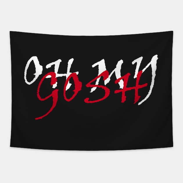 OH MY GOSH WHITE AND RED - MINIMALIST Tapestry by JMPrint