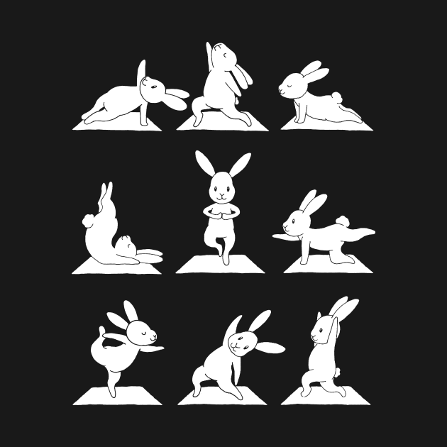 Bunny Yoga T-Shirt Funny Rabbits In Yoga Poses Sports by danielsho90