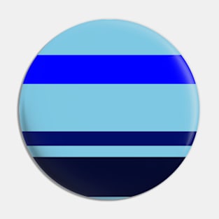 A singular combo of Sky Blue, Primary Blue, Darkblue and Cetacean Blue stripes. Pin