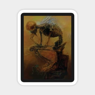 Beksinski - The Thinker Skeleton - Zdzisław Beksinski Style Magnet