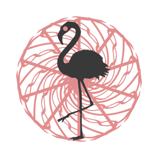 Minimalist flamingo in a pink swirl T-Shirt