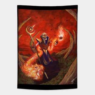 Undead Pyromancer Tapestry