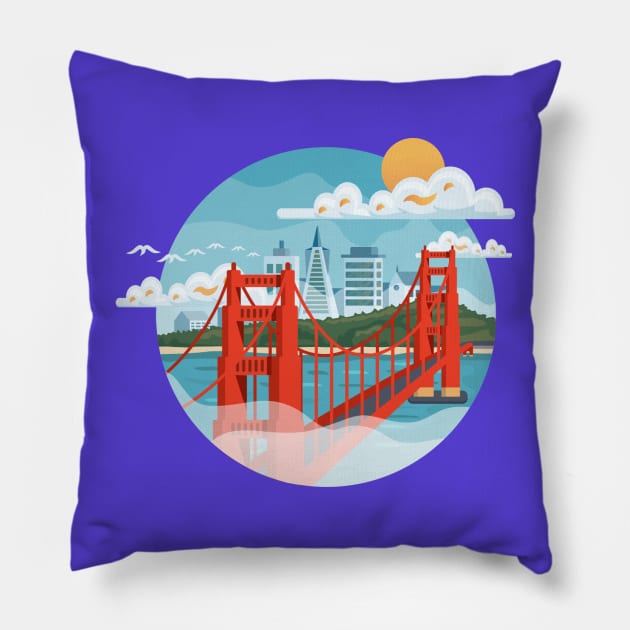 San Francisco Pillow by zachroszczewski