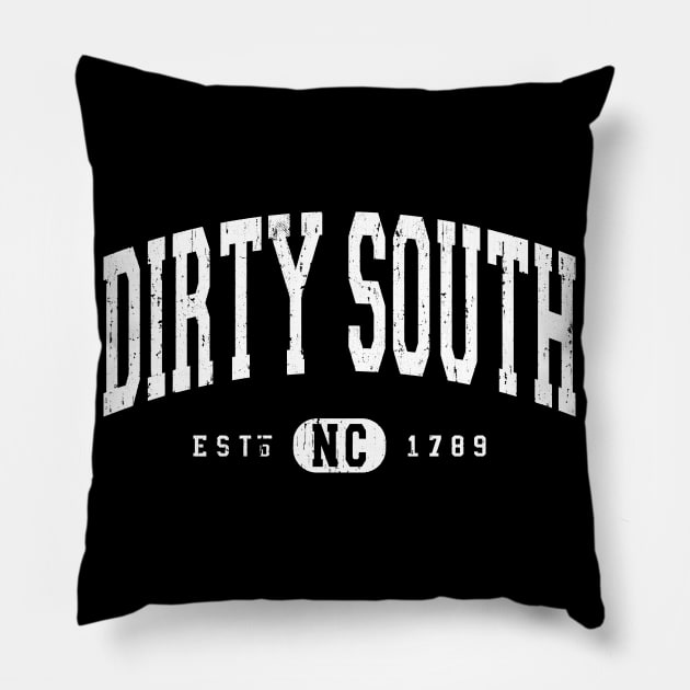 Dirty South North Carolina Arch Distressed Vintage print Pillow by FireflyCreative