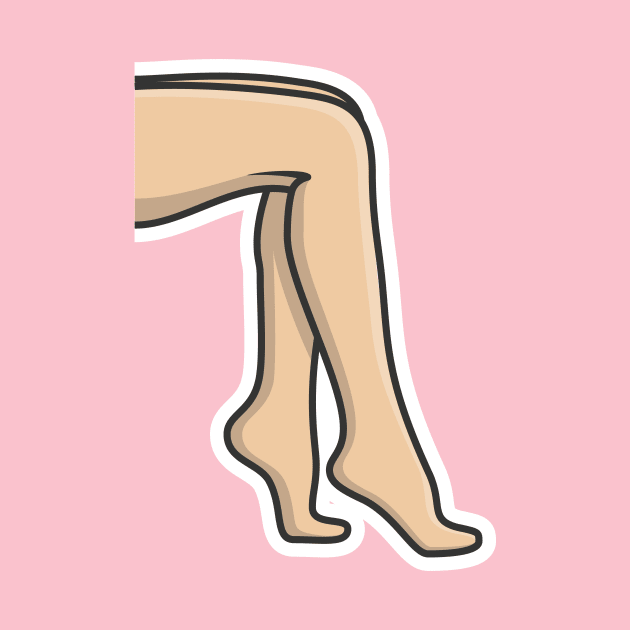 Human Feet Sticker vector illustration. People fashion icon concept. Human foot for medical health care sticker vector design with shadow. by AlviStudio