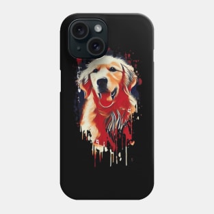 Golden retriever Tie Dye dog art design Phone Case