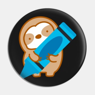 Cute Blue Crayon Sloth Pin