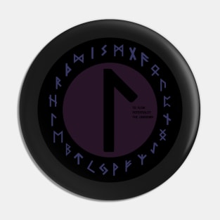 Purple Laguz Futhark Rune Symbol Pin