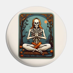 Meditation Skeleton Pin