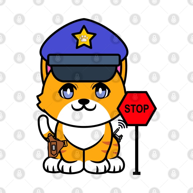Funny orange cat police by Pet Station