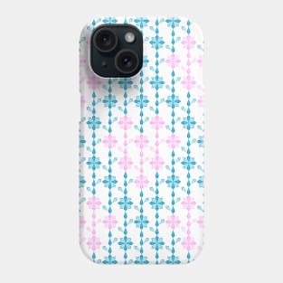 Winter floral pink heart design and pattern, version one Phone Case